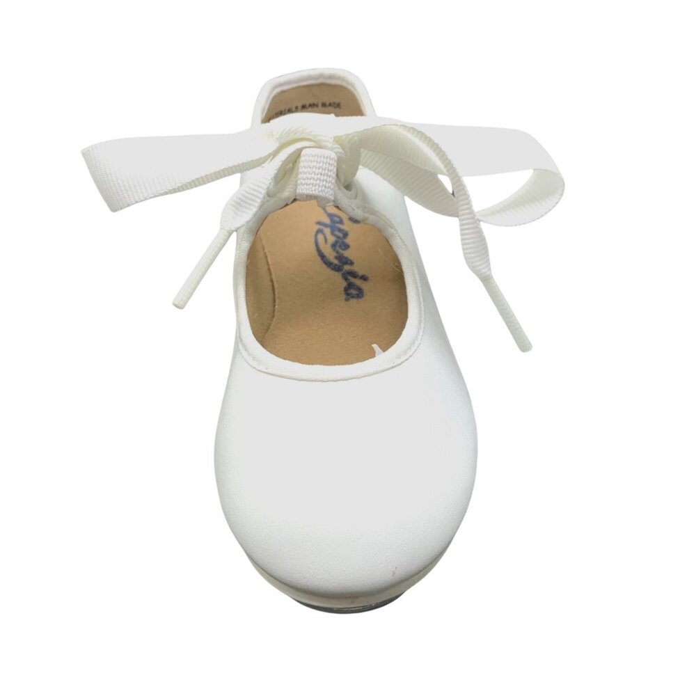 Capezio Jr. Tyette 625 White Tap Shoes Tie Bow Dance New Recital Performance - Picture 2 of 7